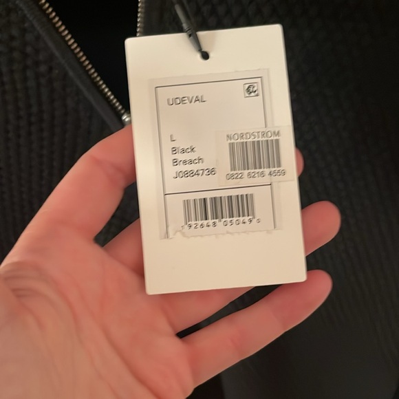 Theory Udeval NWT Large Breach Slim Fit Zip Sweater Black Waffle Thermal Size L - Picture 2 of 6